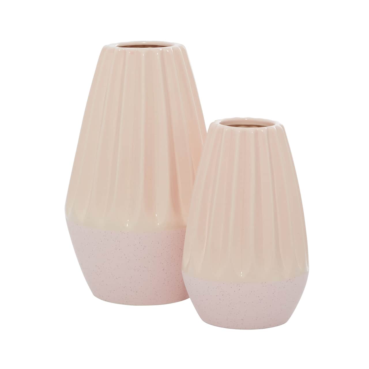 Pink Ceramic Contemporary Vase Set